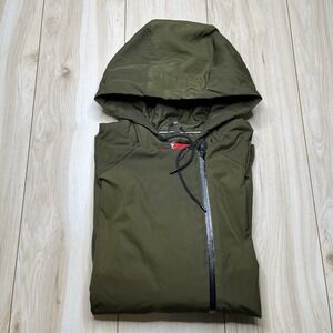 Nike Women's Utility Uptown Parka Jacket Large Olive Green Lined Full Zip Coat